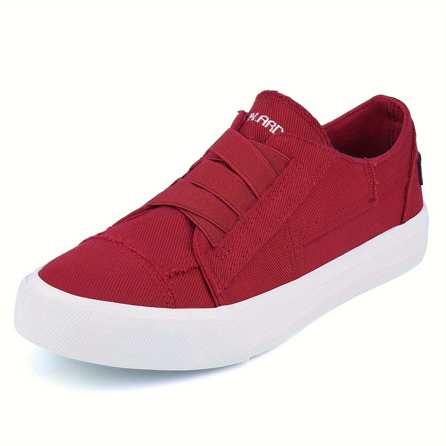 Women's Casual Slip-On Canvas Sneakers - No Laces, Elastic Low Top