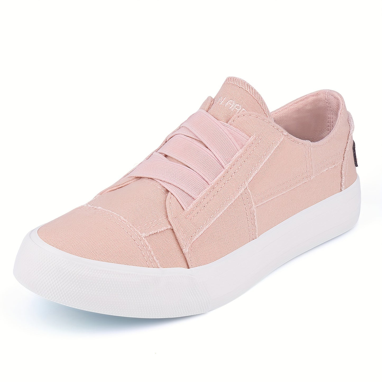 Women's Casual Slip-On Canvas Sneakers - No Laces, Elastic Low Top