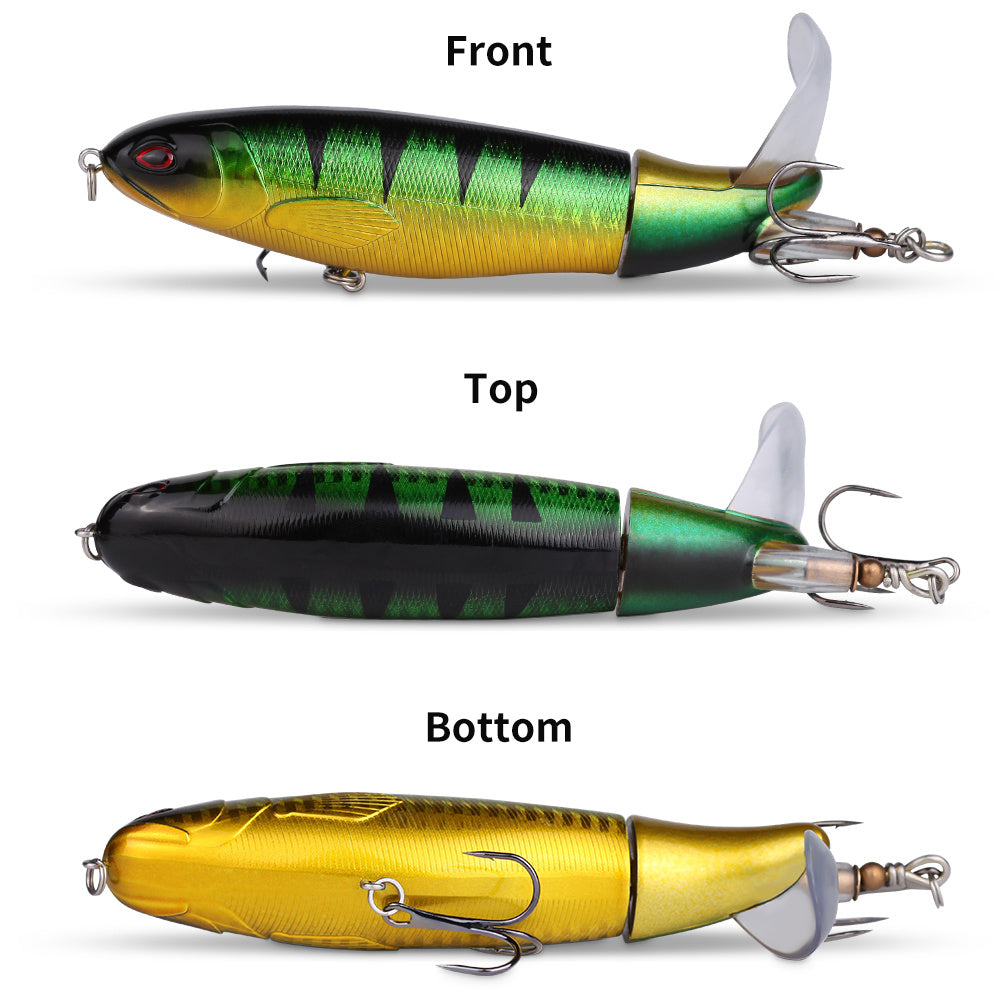 Dynamic Top Water Pencil Simulation Hard Bait Lure Kit With Lifelike 360 Degree Propeller Tail