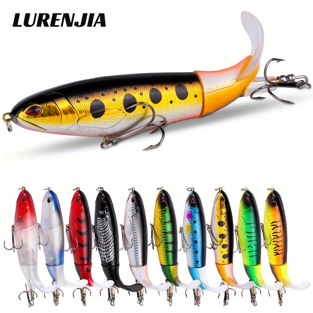 Dynamic Top Water Pencil Simulation Hard Bait Lure Kit With Lifelike 360 Degree Propeller Tail