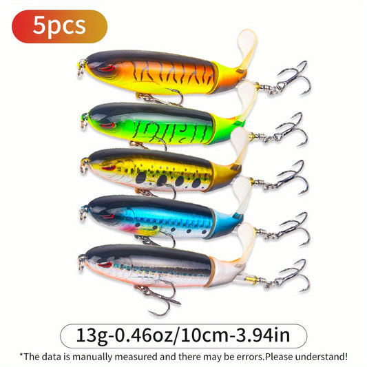 Dynamic Top Water Pencil Simulation Hard Bait Lure Kit With Lifelike 360 Degree Propeller Tail