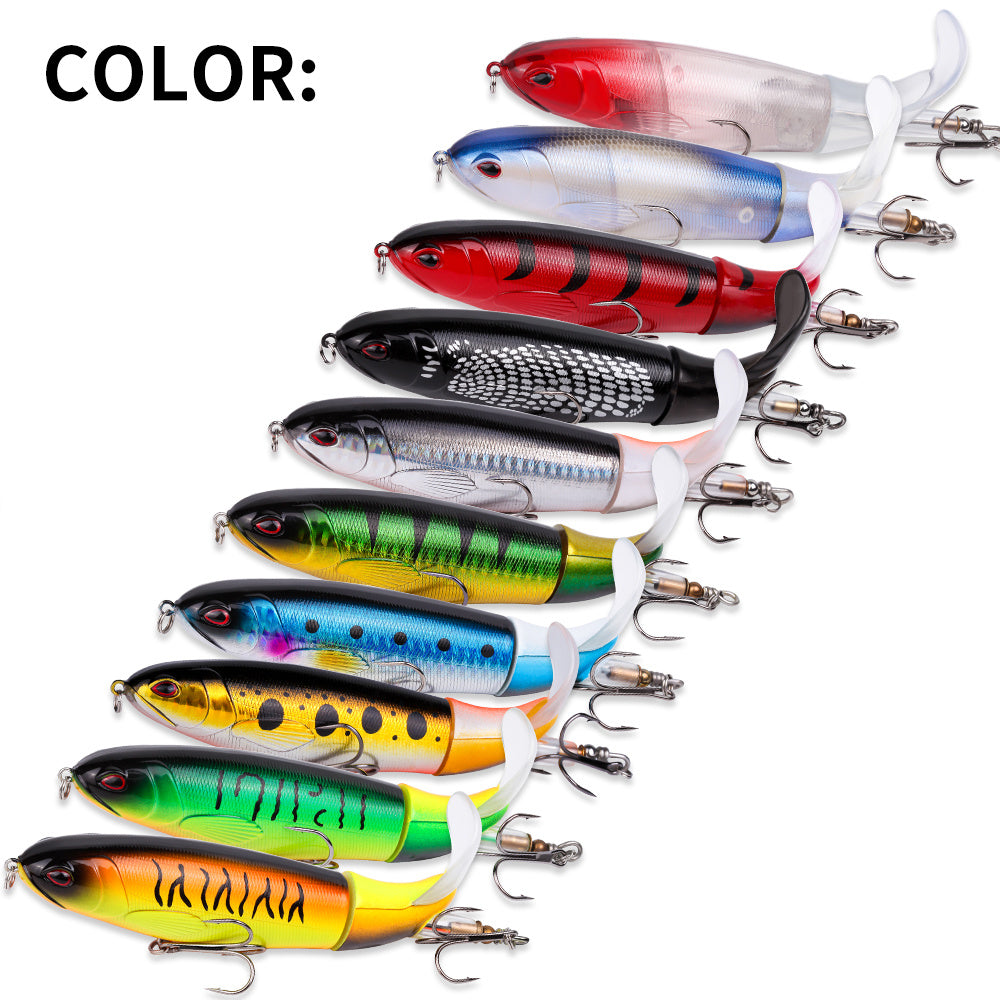 Dynamic Top Water Pencil Simulation Hard Bait Lure Kit With Lifelike 360 Degree Propeller Tail