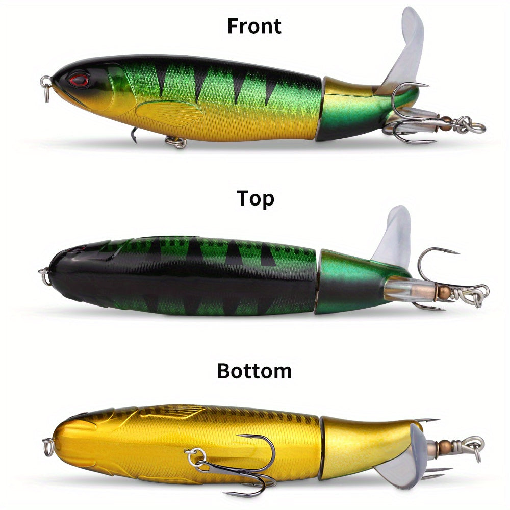 Dynamic Top Water Pencil Simulation Hard Bait Lure Kit With Lifelike 360 Degree Propeller Tail