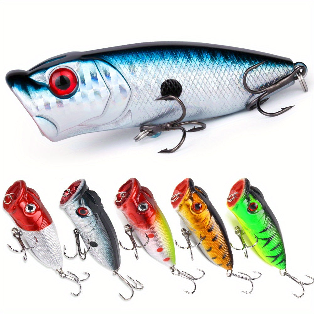 Hard Fishing Lures Set, Includes Minnow Popper Pencil Crank Baits for Bass Pike Fit