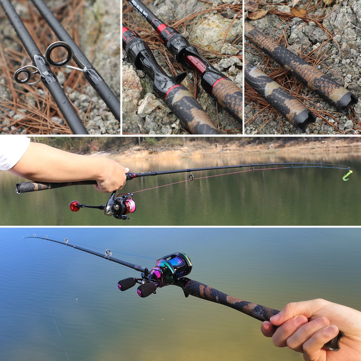 Sougayilang Carbon Fiber Baitcasting Rod, Medium Action, Medium Power Level, for Casting Technique