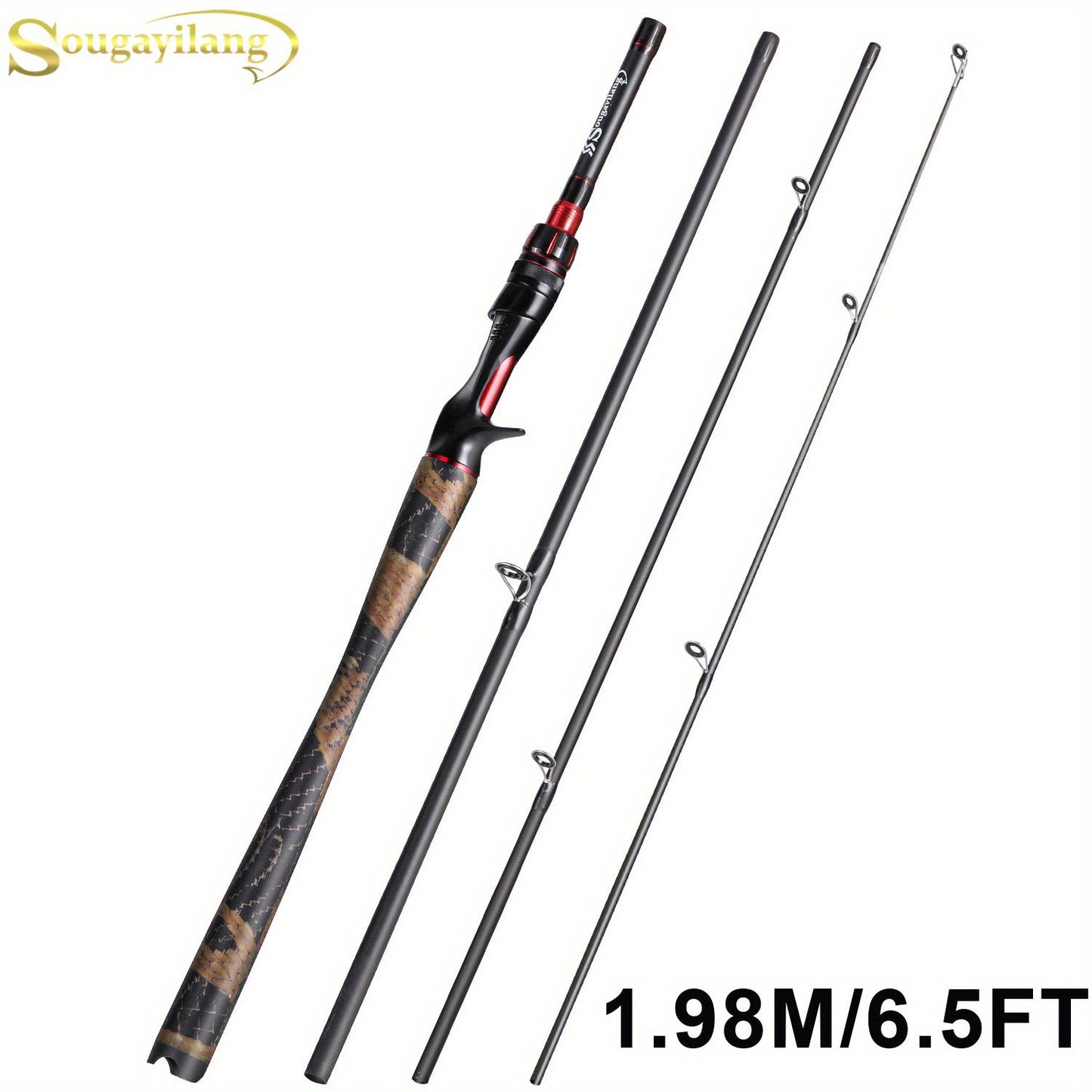 Sougayilang Carbon Fiber Baitcasting Rod, Medium Action, Medium Power Level, for Casting Technique