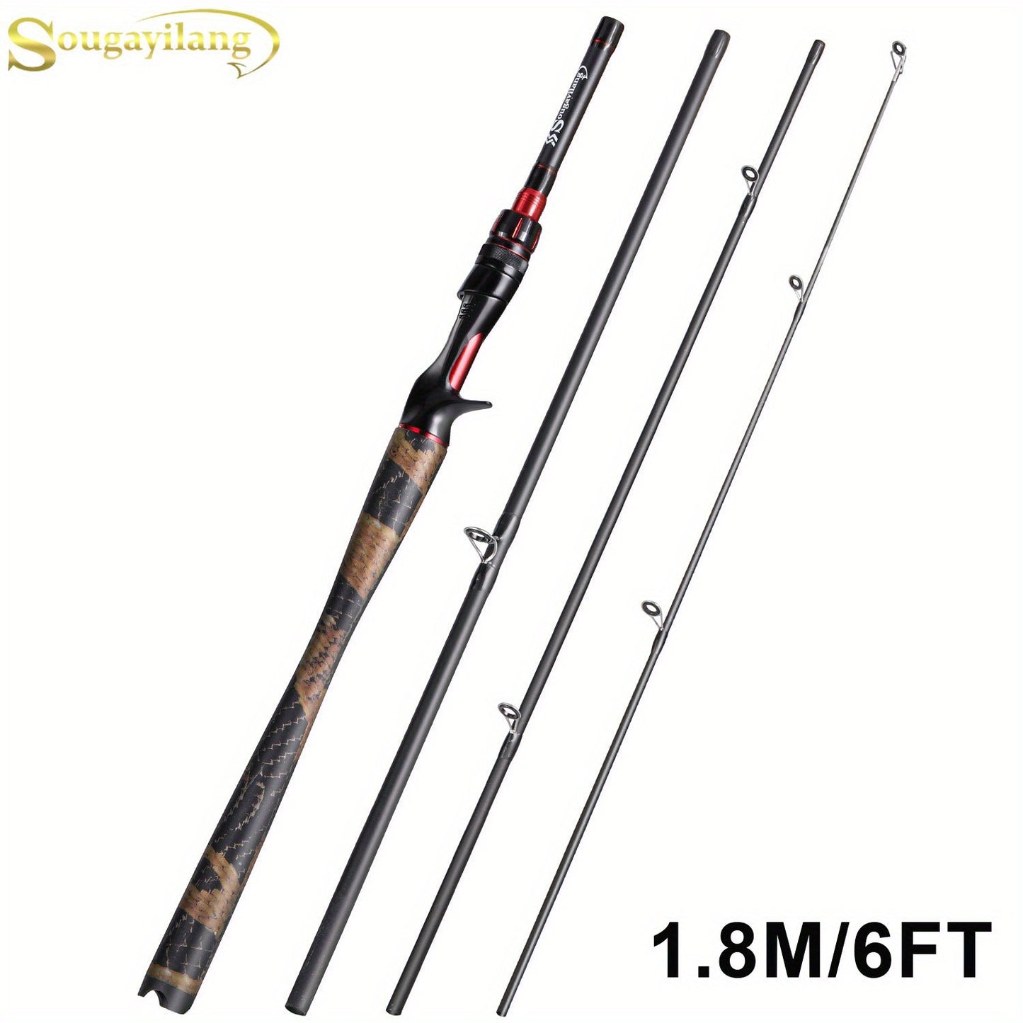 Sougayilang Carbon Fiber Baitcasting Rod, Medium Action, Medium Power Level, for Casting Technique