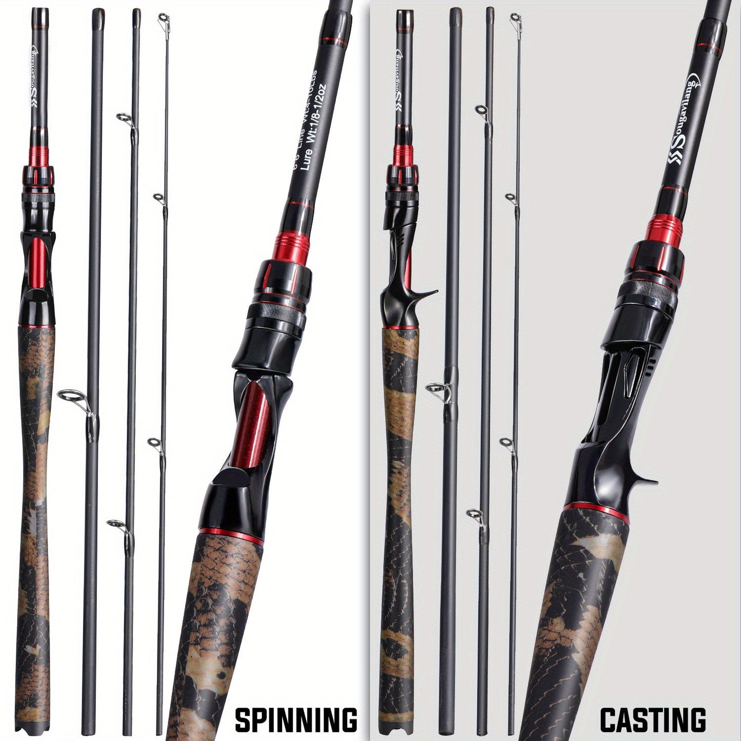 Sougayilang Carbon Fiber Baitcasting Rod, Medium Action, Medium Power Level, for Casting Technique