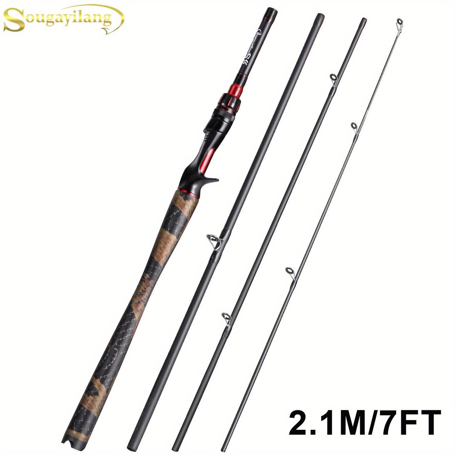 Sougayilang Carbon Fiber Baitcasting Rod, Medium Action, Medium Power Level, for Casting Technique