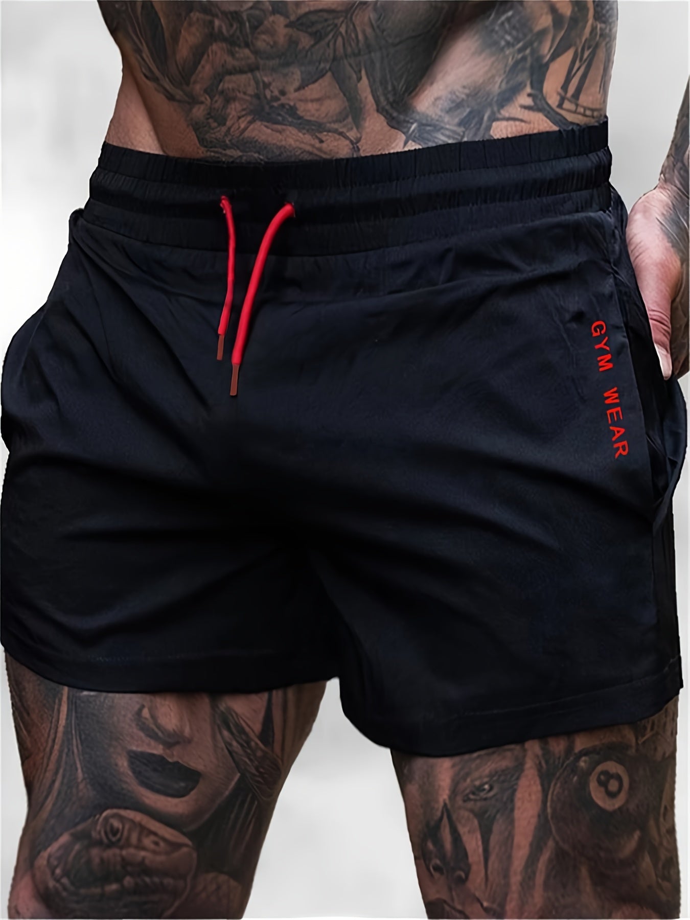 Men's Athletic Muscle Fit Quick Dry Stretch Gym Workout Drawstring Shorts, Breathable, Tight