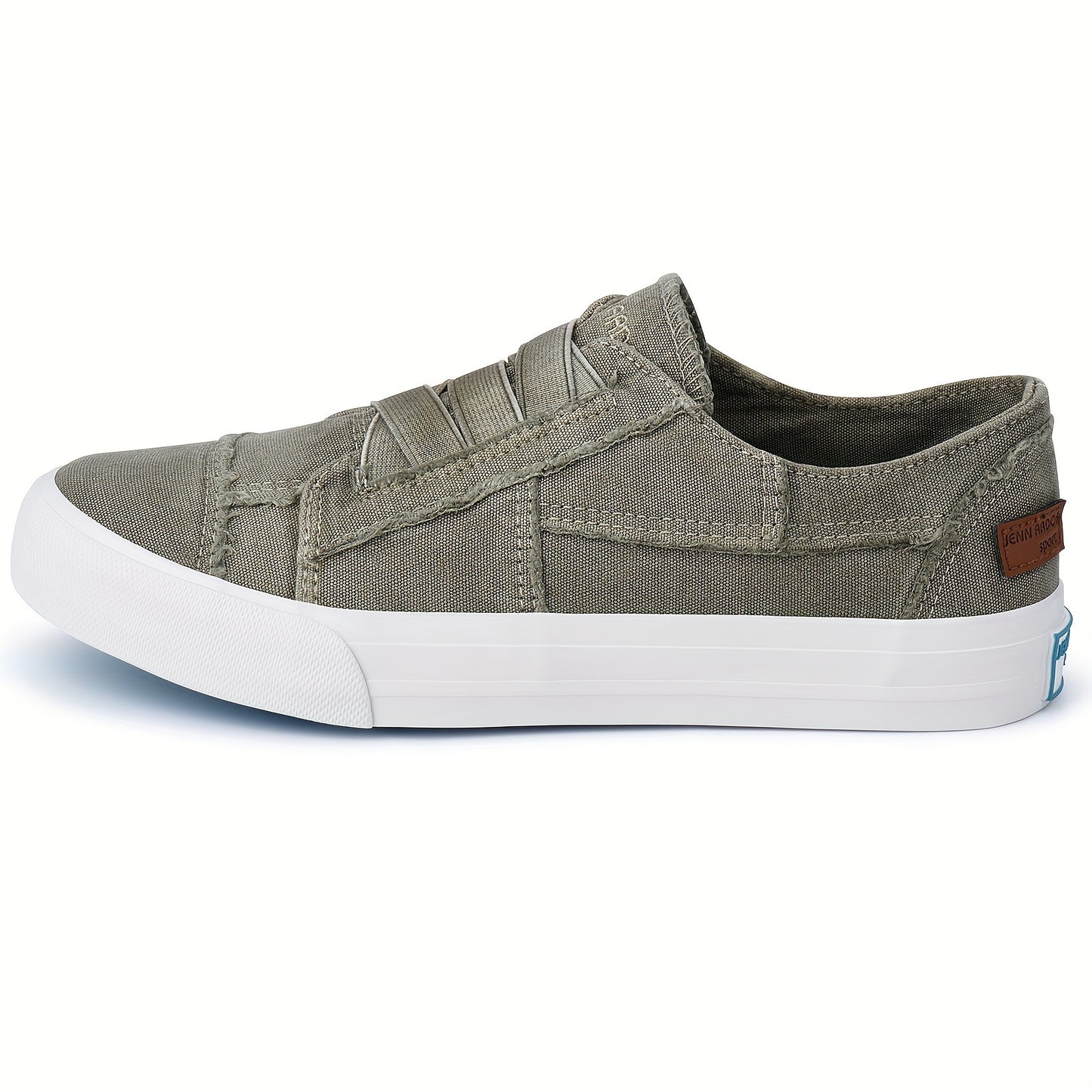 Women's Casual Slip-On Canvas Sneakers - No Laces, Elastic Low Top