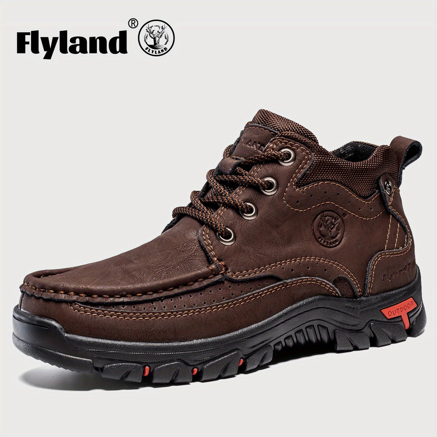 Flyland Future Men's Fashion Faux Leather Handmade Chukka Boots Daily Casual Work