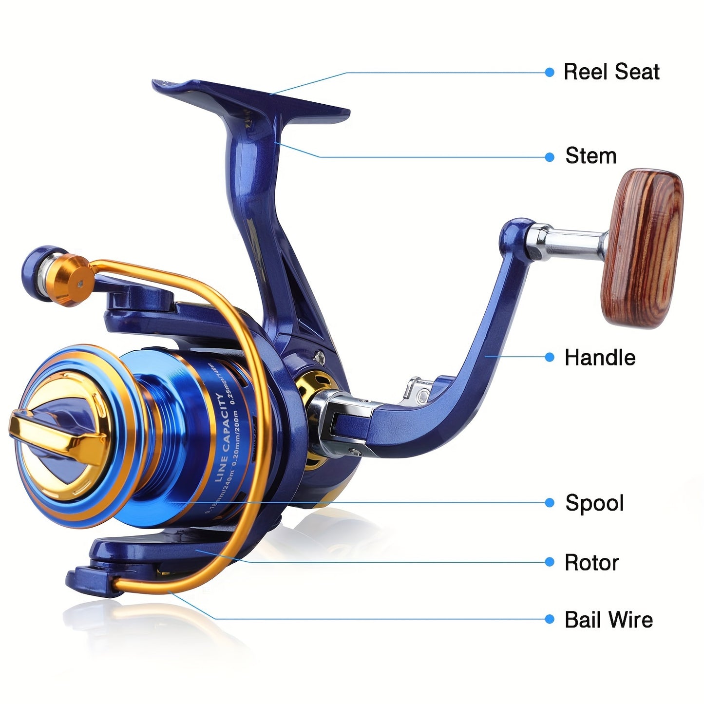 Sougayilang 1pc Spinning Reel, Aluminum Spool, 12 Ball Bearings, 5.2:1/4.9:1 Gear Ratio