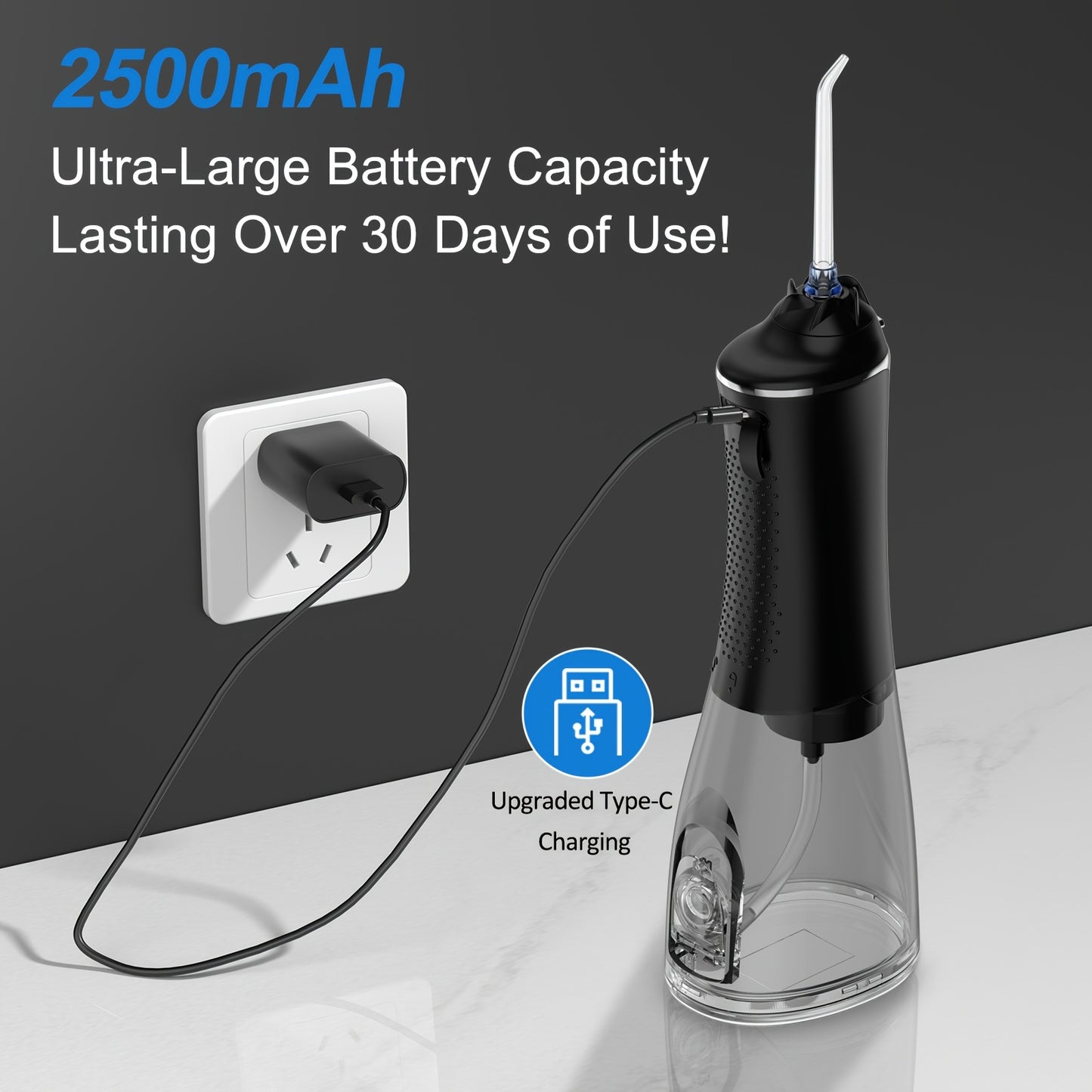 H2OFLOSS Cordless Water Flosser - 5 Modes, Portable, for Home & Travel, Professional Teeth Cleaning