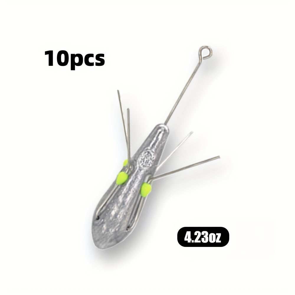 10 Pcs Sputnik Sinker Fishing Equipment Long Tail Weights Saltwater Surf Casting Sinkers