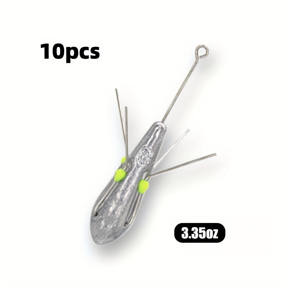 10 Pcs Sputnik Sinker Fishing Equipment Long Tail Weights Saltwater Surf Casting Sinkers