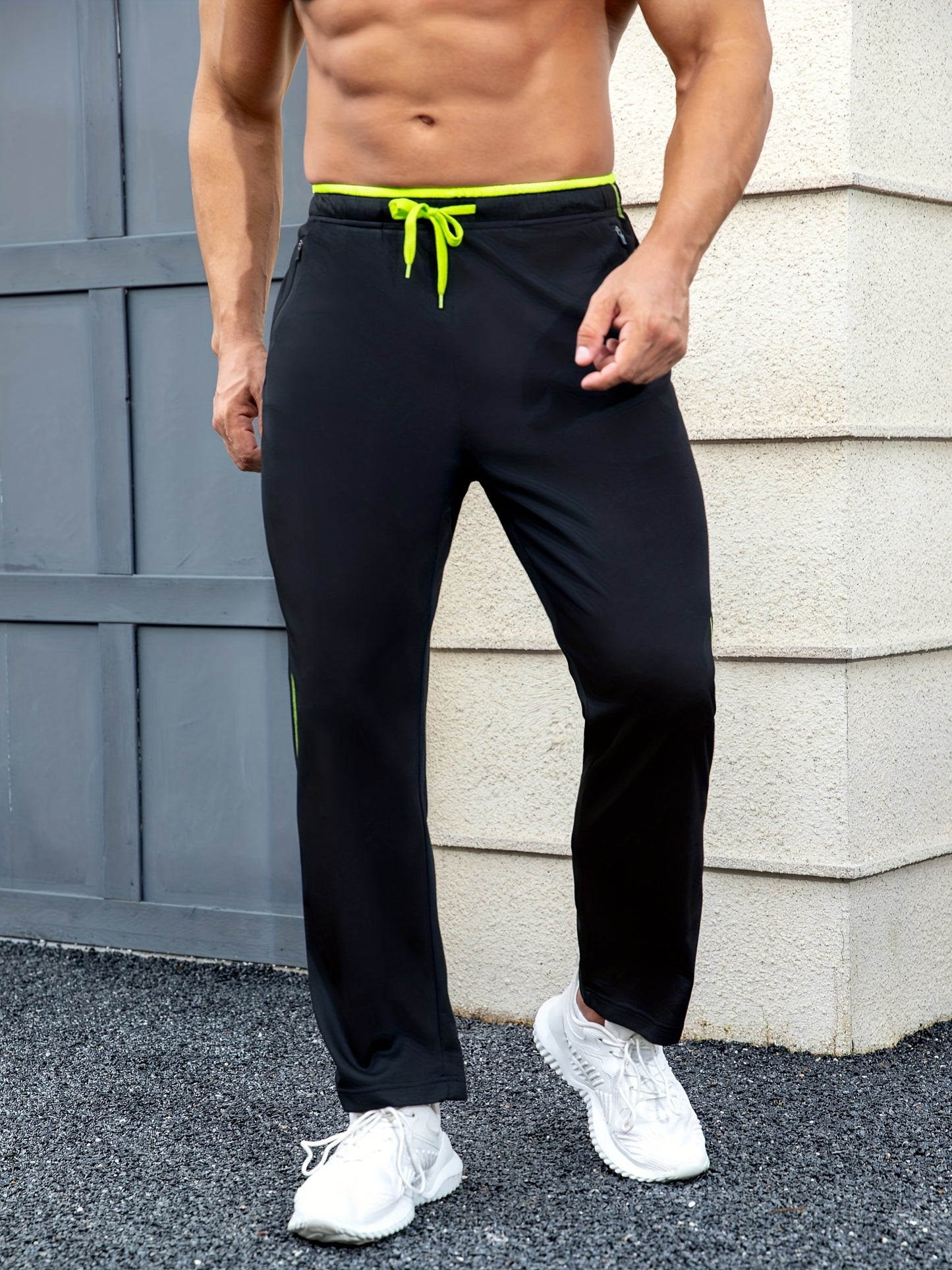 Men's 3 Pack Athletic Sweatpants - Open Bottom, Pocketed, Workout, Running, Training, Jogging Pants