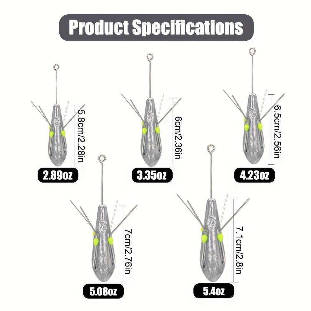 10 Pcs Sputnik Sinker Fishing Equipment Long Tail Weights Saltwater Surf Casting Sinkers