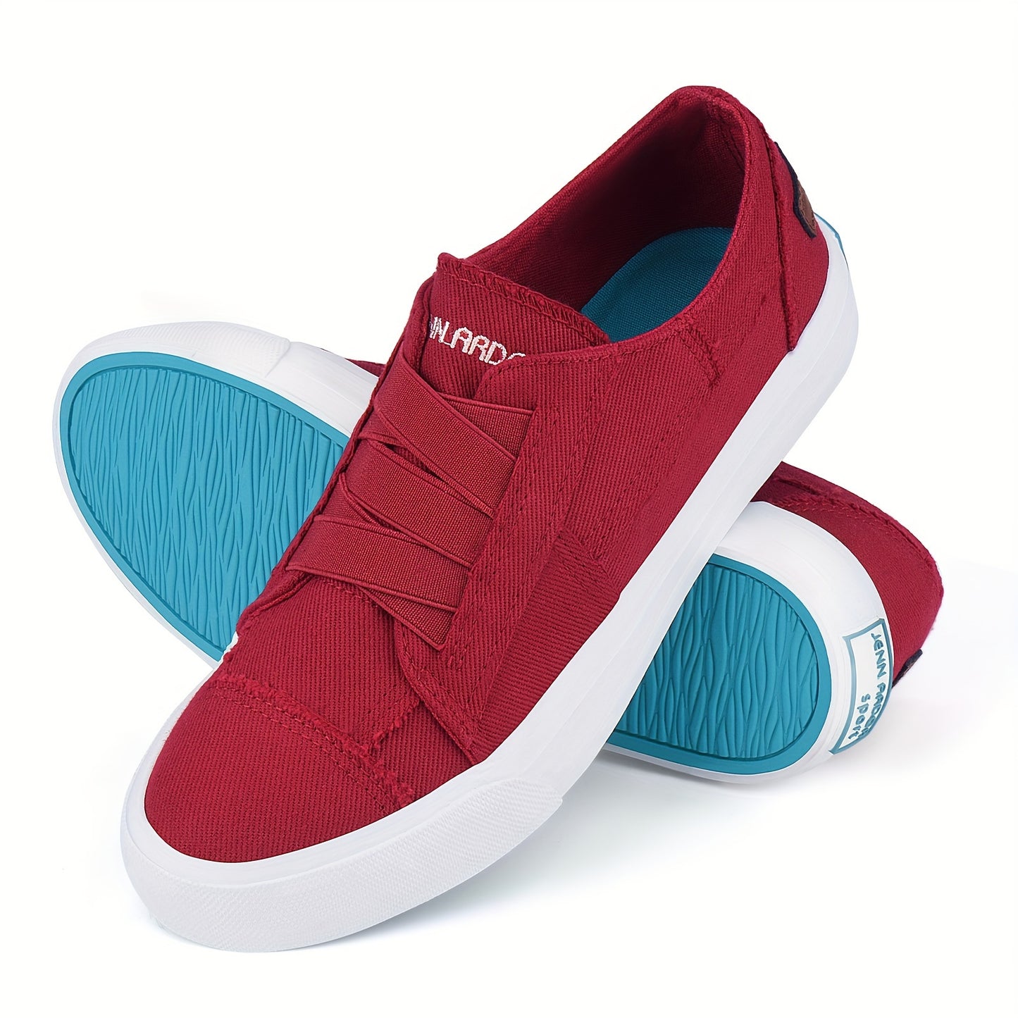 Women's Casual Slip-On Canvas Sneakers - No Laces, Elastic Low Top