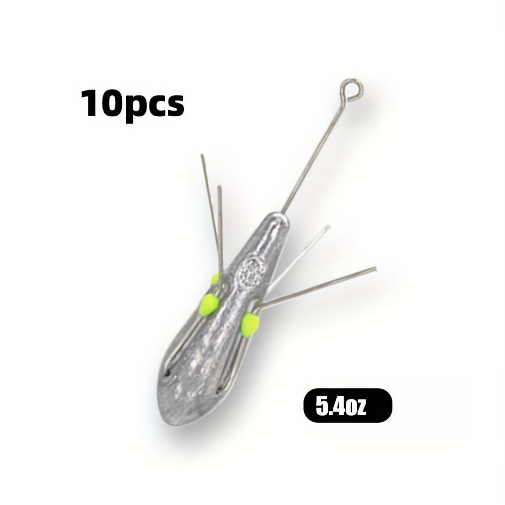 10 Pcs Sputnik Sinker Fishing Equipment Long Tail Weights Saltwater Surf Casting Sinkers