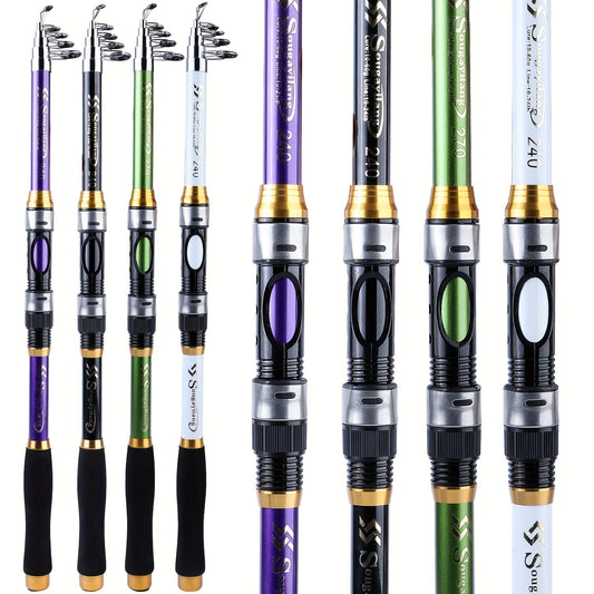 Sougayilang Spinning Rod Max Drag 10Kg Ultralight Carbon Fiber Portable Telescopic Fishing Pole