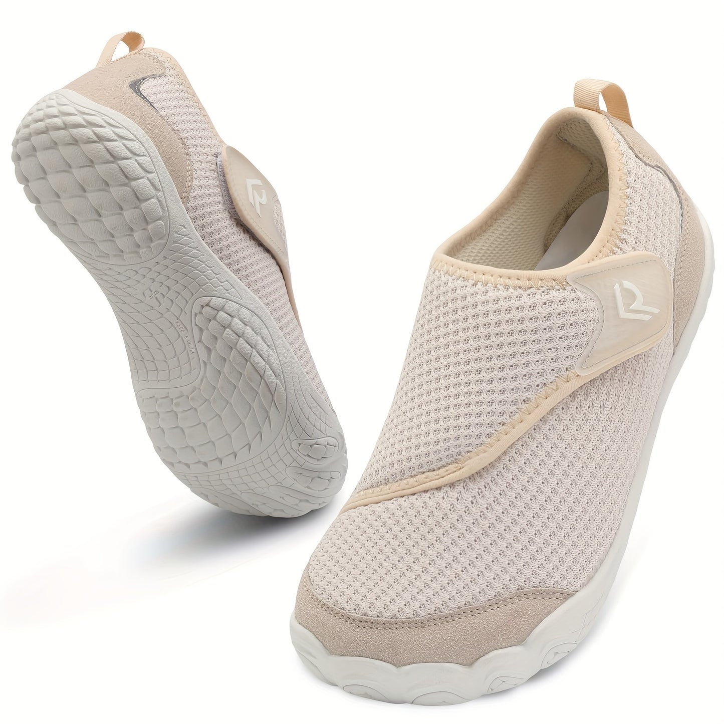 Women's Lightweight Breathable Walking Shoes - Adjustable Barefoot Sneakers for Edema & Swollen Feet