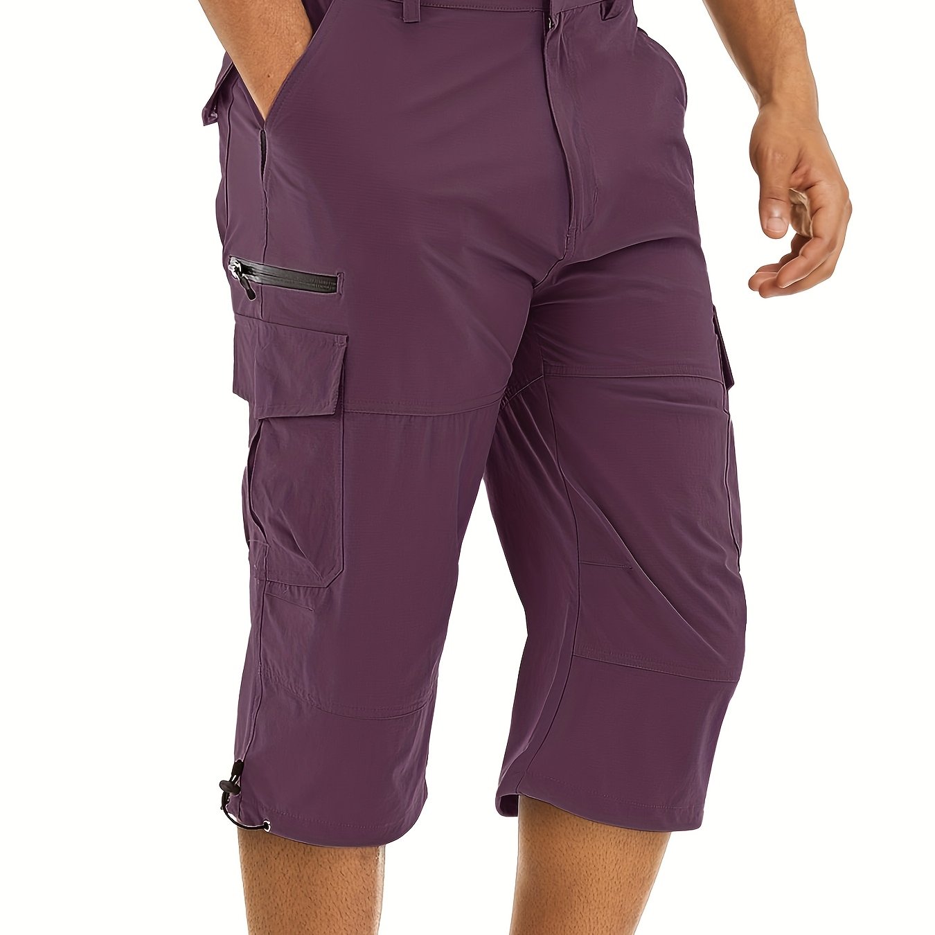 Men's Nylon Spandex, Lightweight, Breathable, Elastic Side, Water-resistant Cargo Pants