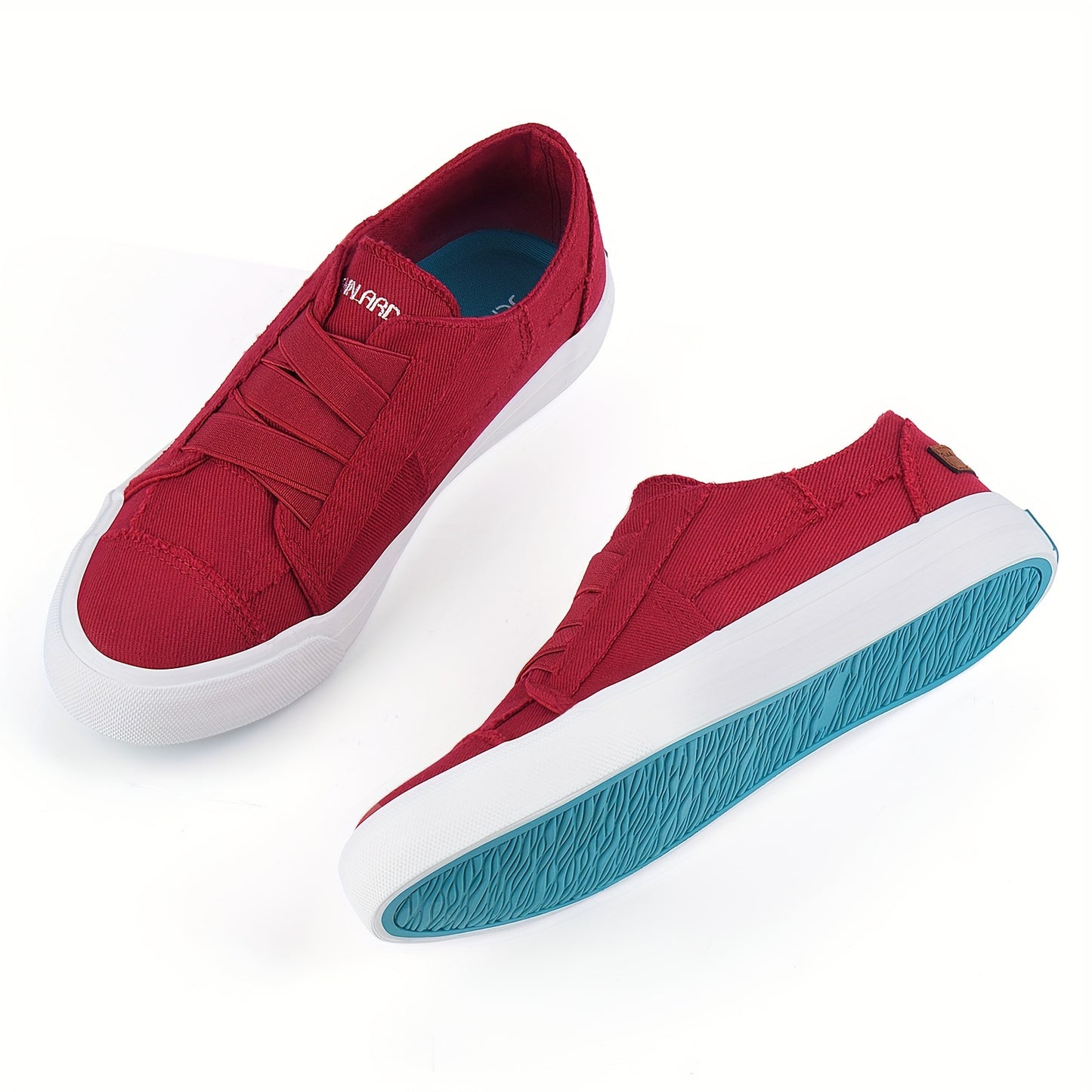 Women's Casual Slip-On Canvas Sneakers - No Laces, Elastic Low Top