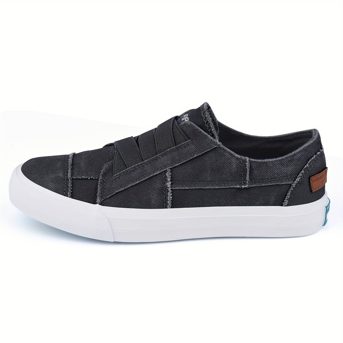 Women's Casual Slip-On Canvas Sneakers - No Laces, Elastic Low Top