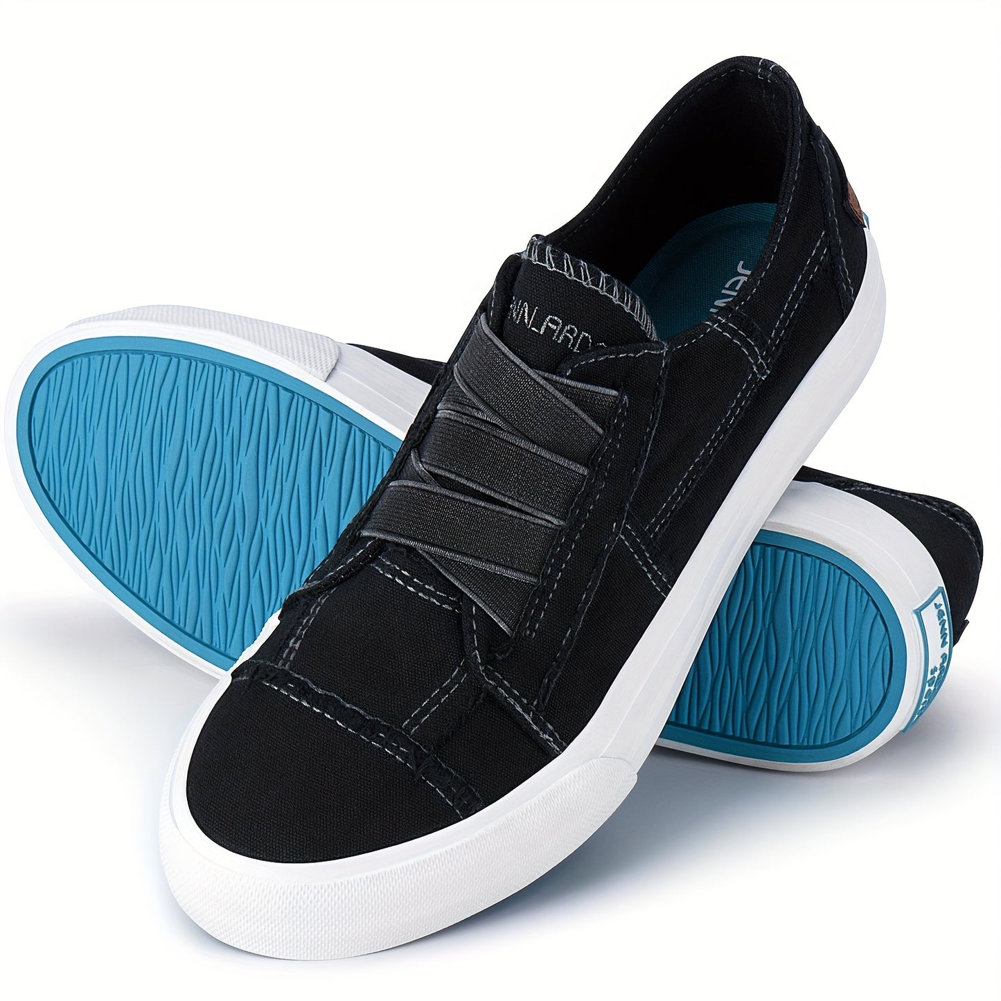 Women's Casual Slip-On Canvas Sneakers - No Laces, Elastic Low Top