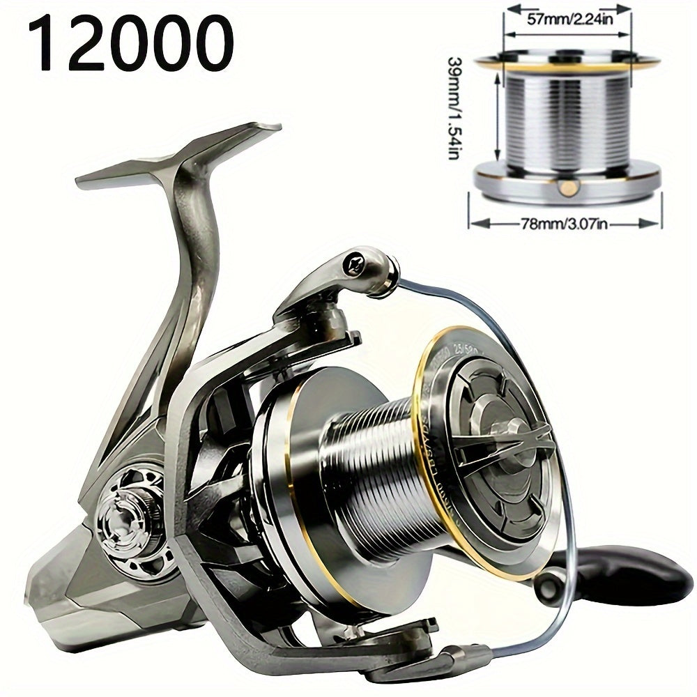 High-Power Spinning Fishing Reel - Dual Sealed Bearings, Instant Anti-Reverse Clutch, Interchangeable Handle