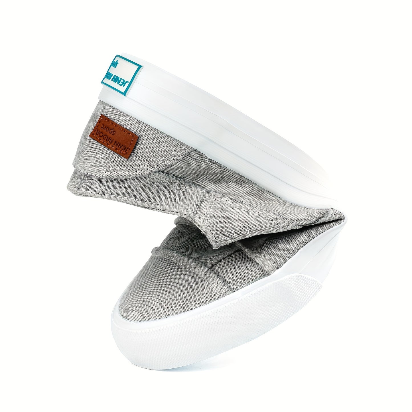 Women's Casual Slip-On Canvas Sneakers - No Laces, Elastic Low Top