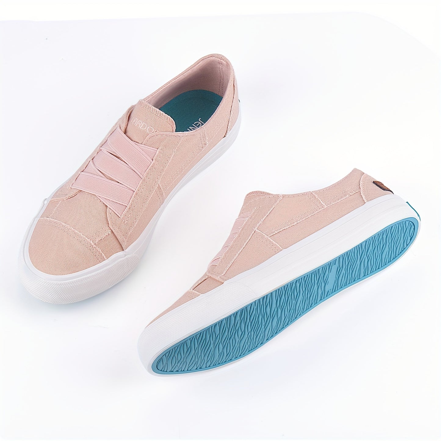 Women's Casual Slip-On Canvas Sneakers - No Laces, Elastic Low Top