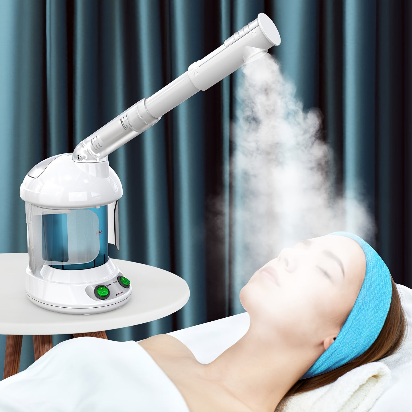 Fulog Nano Ionic Portable Face Steamer For Facial Deep Cleaning, 360° Rotatable Arm And Steel Skin Kits