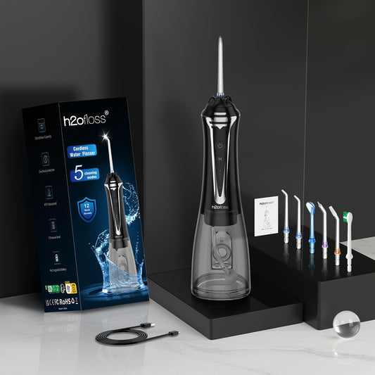 H2OFLOSS Cordless Water Flosser - 5 Modes, Portable, for Home & Travel, Professional Teeth Cleaning