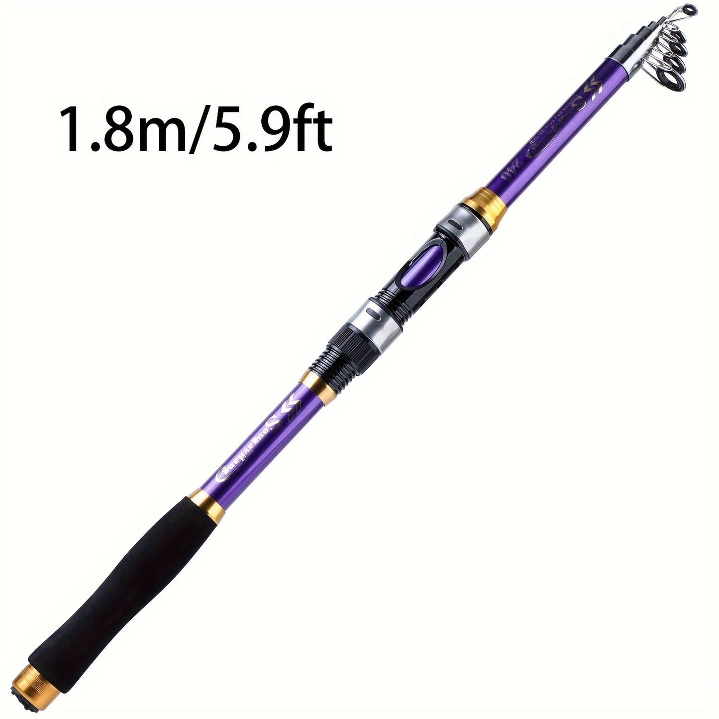 Sougayilang Spinning Rod Max Drag 10Kg Ultralight Carbon Fiber Portable Telescopic Fishing Pole