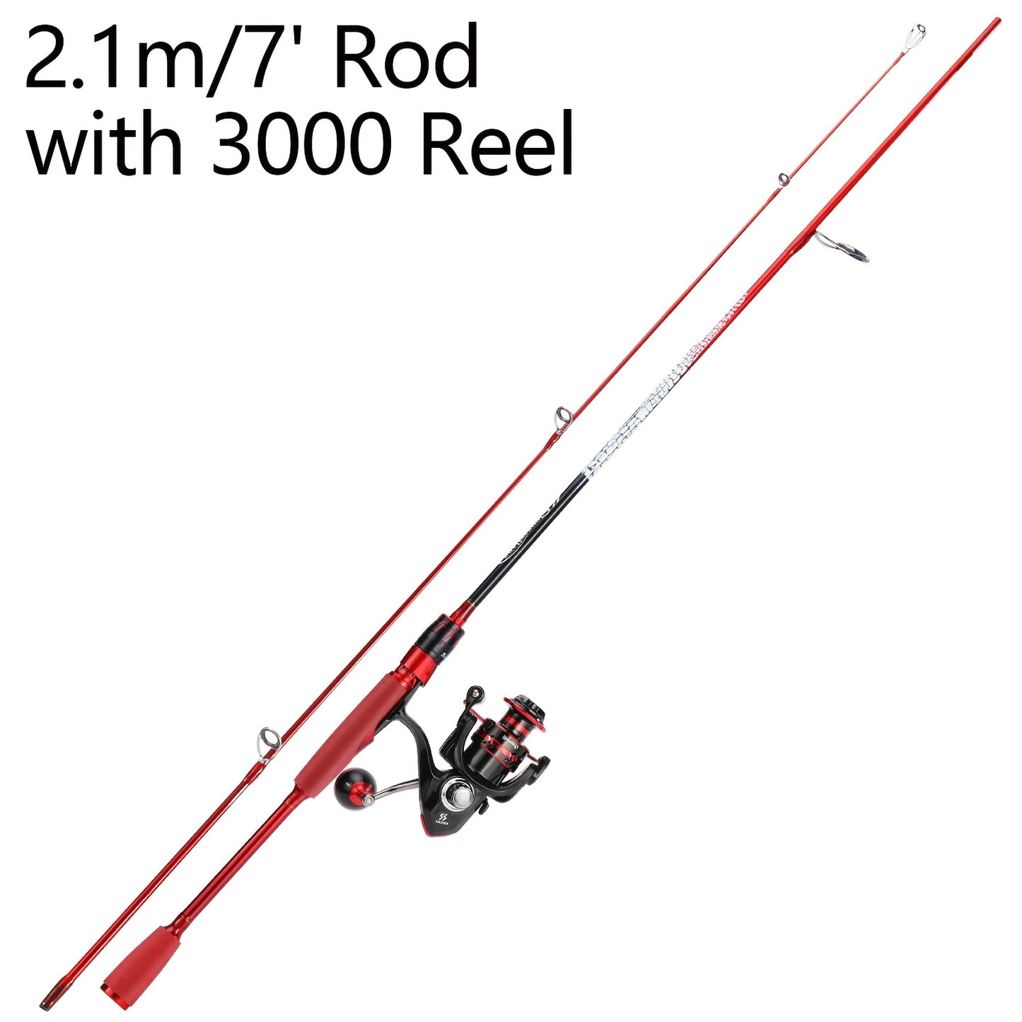 Sougayilang 4-12LBS Two Pieces Light Weight Fishing Pole With 12+1BB High Speed Powerful Gear Combo