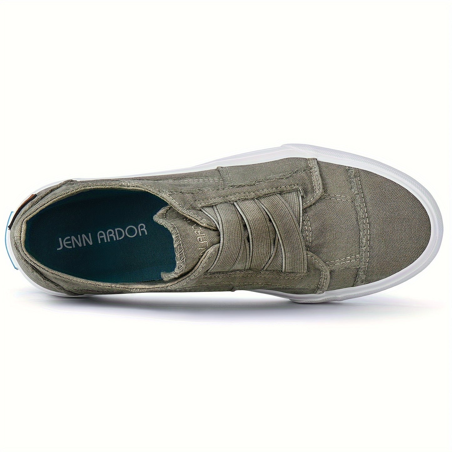 Women's Casual Slip-On Canvas Sneakers - No Laces, Elastic Low Top