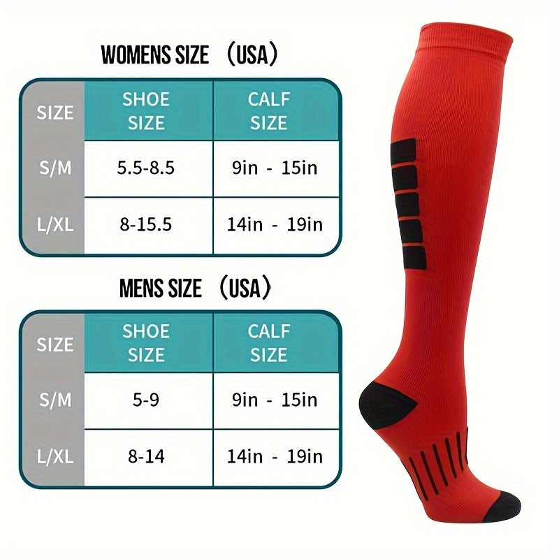 6 Pairs Compression Knee-High Socks for Outdoor Sports – Breathable & Comfy for Running, Cycling