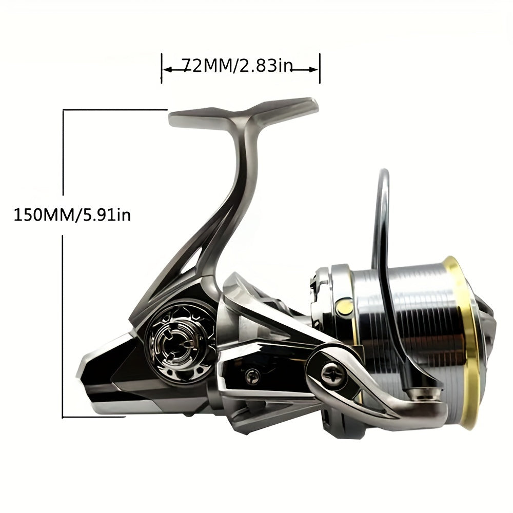 High-Power Spinning Fishing Reel - Dual Sealed Bearings, Instant Anti-Reverse Clutch, Interchangeable Handle