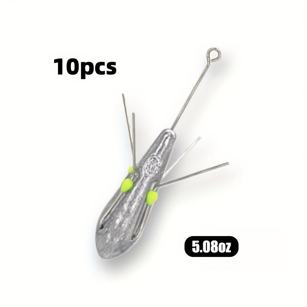 10 Pcs Sputnik Sinker Fishing Equipment Long Tail Weights Saltwater Surf Casting Sinkers