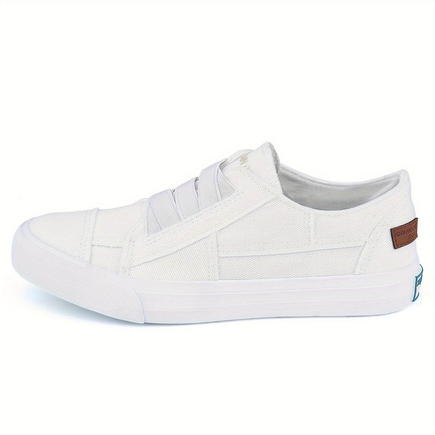 Women's Casual Slip-On Canvas Sneakers - No Laces, Elastic Low Top