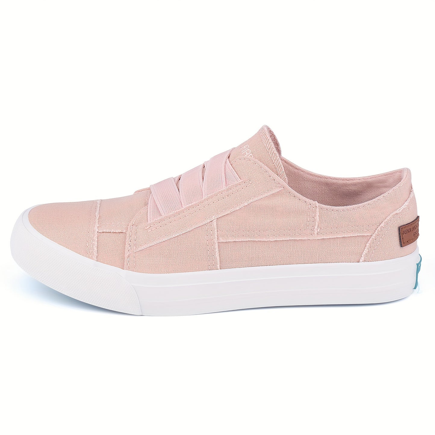 Women's Casual Slip-On Canvas Sneakers - No Laces, Elastic Low Top