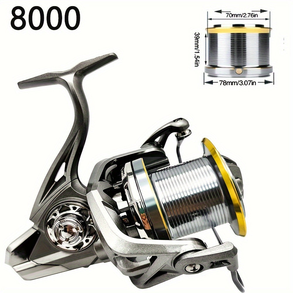 High-Power Spinning Fishing Reel - Dual Sealed Bearings, Instant Anti-Reverse Clutch, Interchangeable Handle