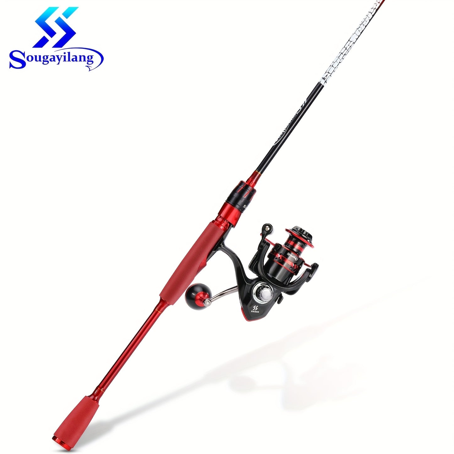 Sougayilang 4-12LBS Two Pieces Light Weight Fishing Pole With 12+1BB High Speed Powerful Gear Combo