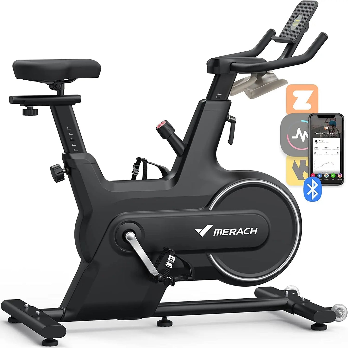 MERACH Indoor Cycling Bike for Home with Magnetic/Auto Resistance Bluetooth, Data Tracking App