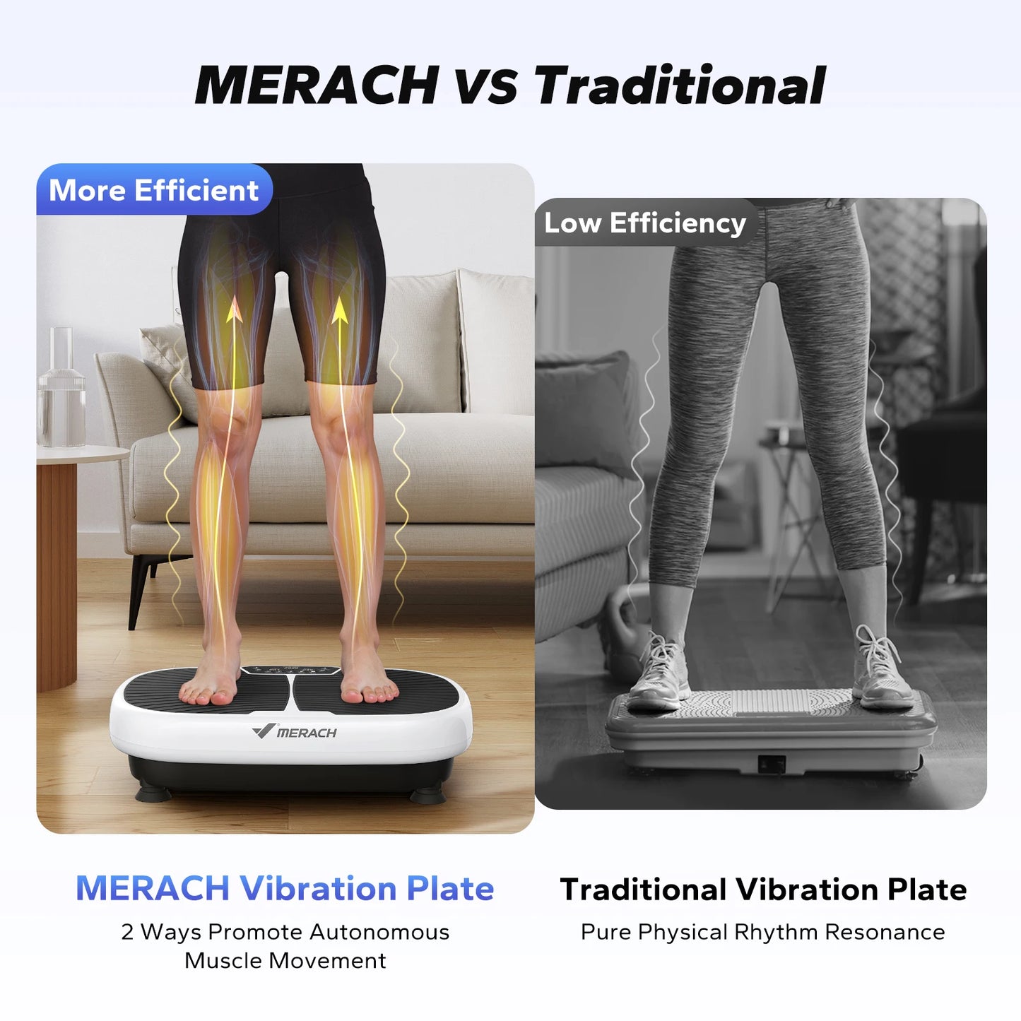 MERACH EMS Vibration Plate Exercise Machine for Lymphatic Drainage Relieve Pain Help Sleep Fat Burning