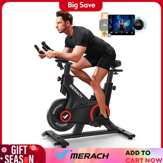 MERACH Indoor Cycling Bike for Home with Magnetic/Auto Resistance Bluetooth, Data Tracking App