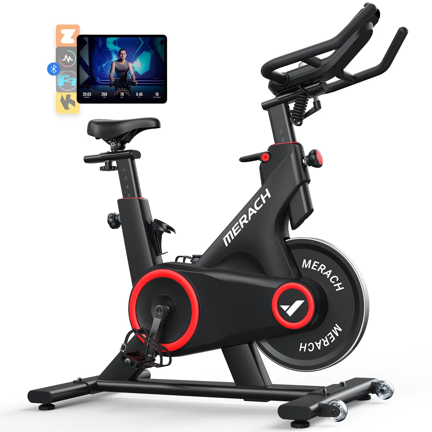 MERACH Indoor Cycling Bike for Home with Magnetic/Auto Resistance Bluetooth, Data Tracking App