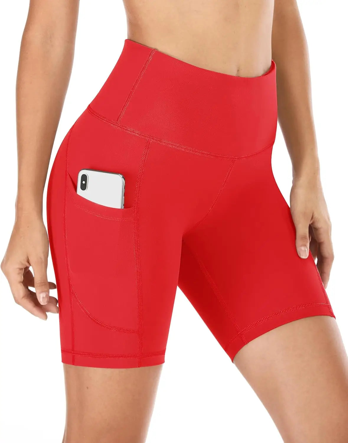 Workout Shorts Women with Pockets High Waisted Yoga Running Gym Spandex Compression Shorts